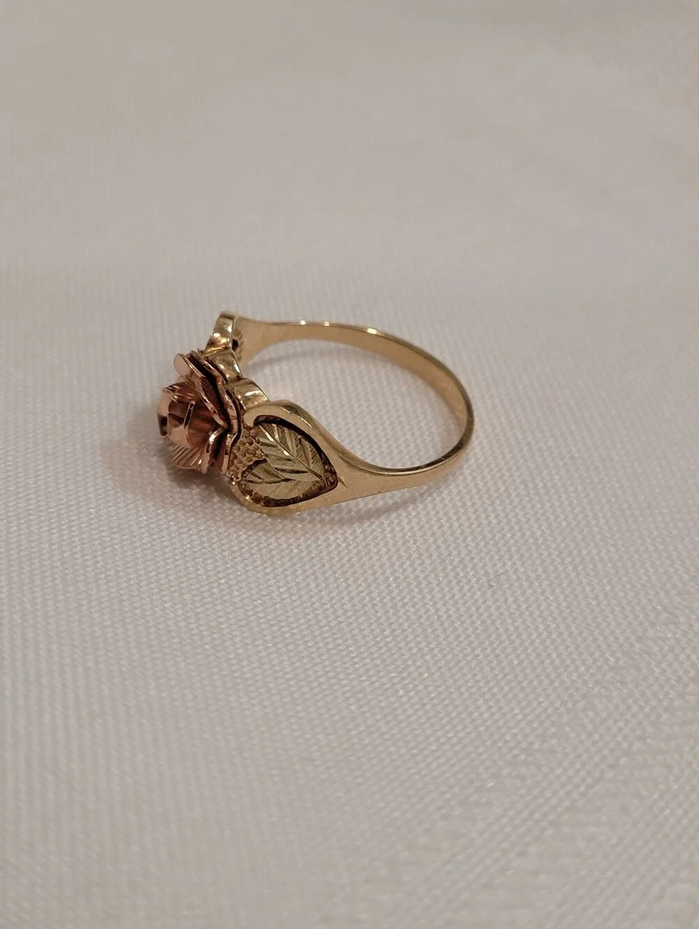 10k Solid Gold Tri Color Rose Ring